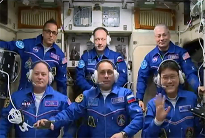 ISSに入室した金井さんら第54次／第55次長期滞在クルー