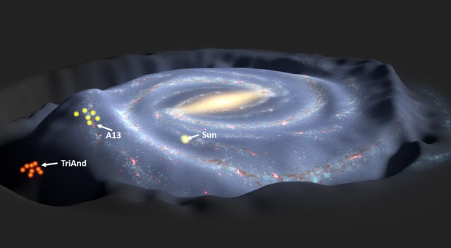 矮小銀河との潮汐相互作用で擾乱を受ける天の川銀河のシミュレーション