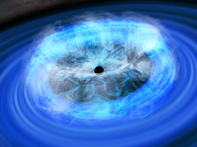 超大質量ブラックホール周辺を取り巻くコロナの概念図