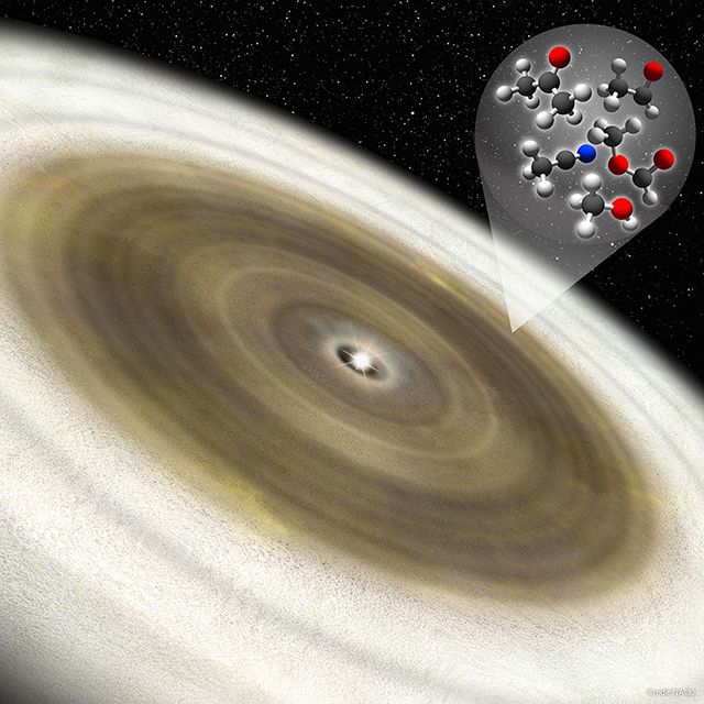 オリオン座V883星を取り巻く原始惑星系円盤の想像図