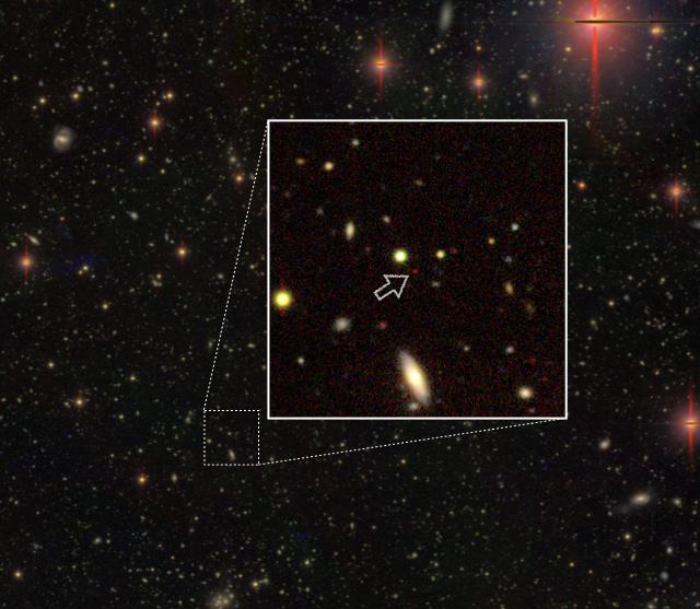 130.5億光年の距離に位置する超大質量ブラックホール