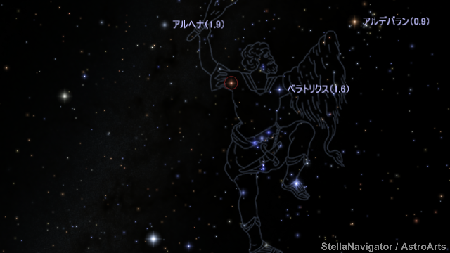 ベテルギウスの周辺の星図