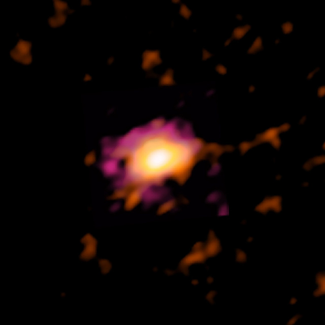 回転円盤銀河DLA0817gの電波画像