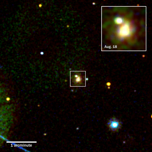 重力波GW170817の検出後に撮像されたキロノバ
