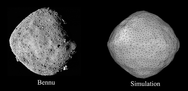 小惑星ベンヌの写真とシミュレーション画像