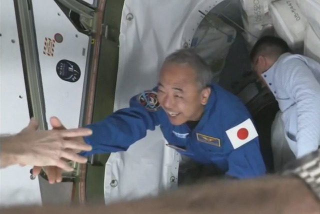 ISSに入室した古川さん