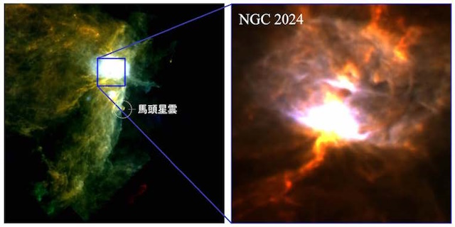 オリオン座B分子雲南部とNGC 2024