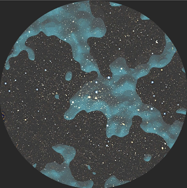 かみのけ座銀河団の領域で検出されたダークマターの分布