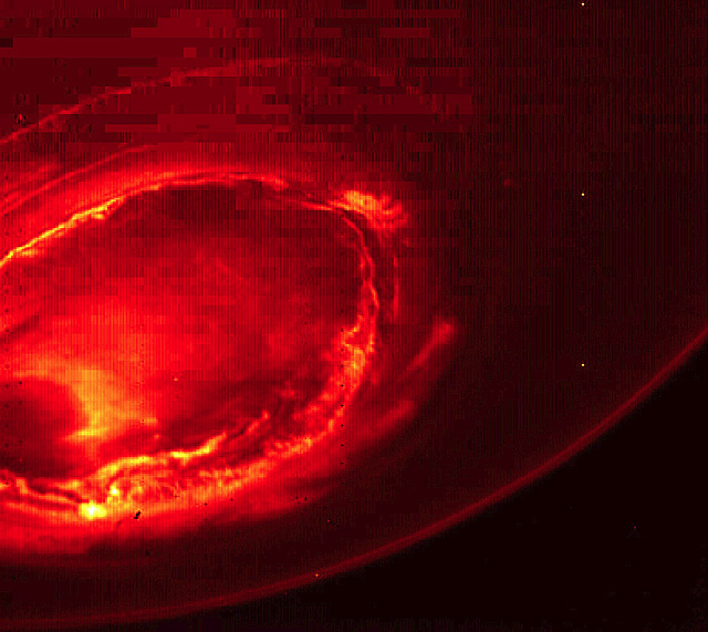 赤外線でとらえた木星南極のオーロラ