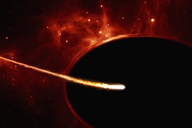 ブラックホールに接近し崩壊する星の想像図