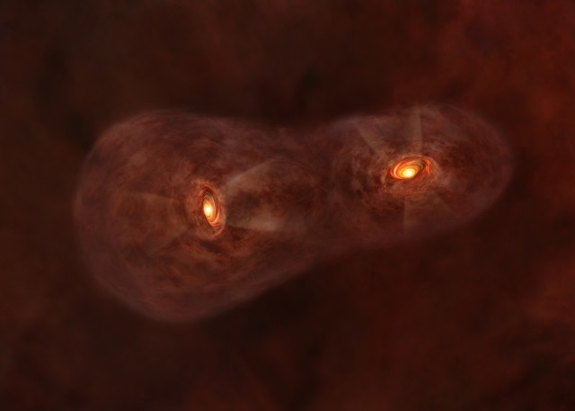原始連星系「IRAS 04191+1523」の想像図