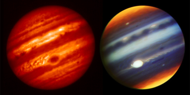 すばる望遠鏡とジェミニ北望遠鏡が撮影した木星