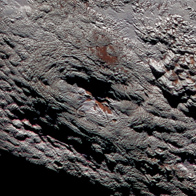 冥王星の氷火山らしき地形のライト山