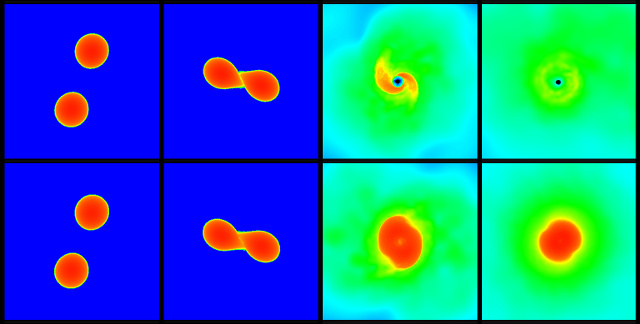 2つの中性子星の合体を再現するシミュレーション