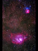 （M8（干潟星雲）,M20（三裂星雲）の写真）
