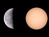 （2008年元旦の月と太陽の写真）