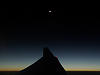 （飛行機からの月と水星の写真）