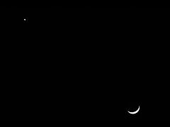 （かずし氏撮影の月と金星の写真 1）