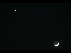 （かずし氏撮影の月と金星の写真 2）