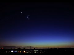 （田中千秋氏撮影の月と水星、金星、木星の写真）