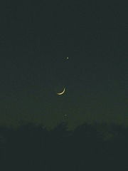 （山田幸子氏撮影の月と水星、木星の写真）