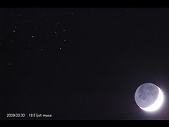 （masa氏撮影の月とプレアデス星団の写真）