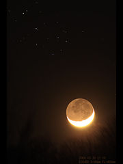 （もも氏撮影の月とプレアデス星団の写真 1）