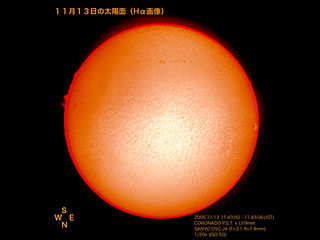 （11月13日の太陽面（Hα画像）の写真）