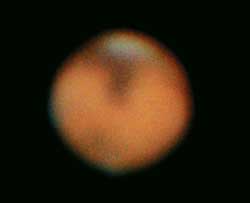 口径76mm屈折望遠鏡とデジカメによる火星