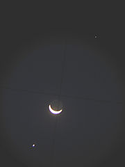（茂木弘光氏撮影の月と金星、木星の写真 2）