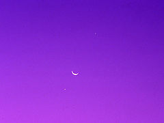 （ライナス氏撮影の月と金星、木星の写真）