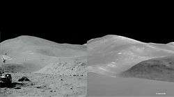（地形カメラの画像とアポロ宇宙飛行士撮影の画像（左がアポロ、右が地形カメラ）
