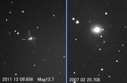 板垣さんによる超新星2011iyの発見前後の画像