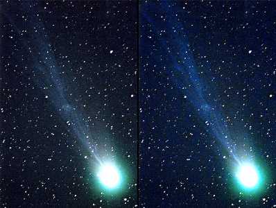 [image: 彗星の画像をlab色彩調整で青を強調した比較画像]