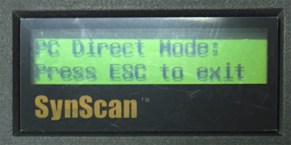 「PC Direct Mode: Press ESC to exit」画面