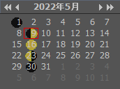 2022年5月のカレンダー